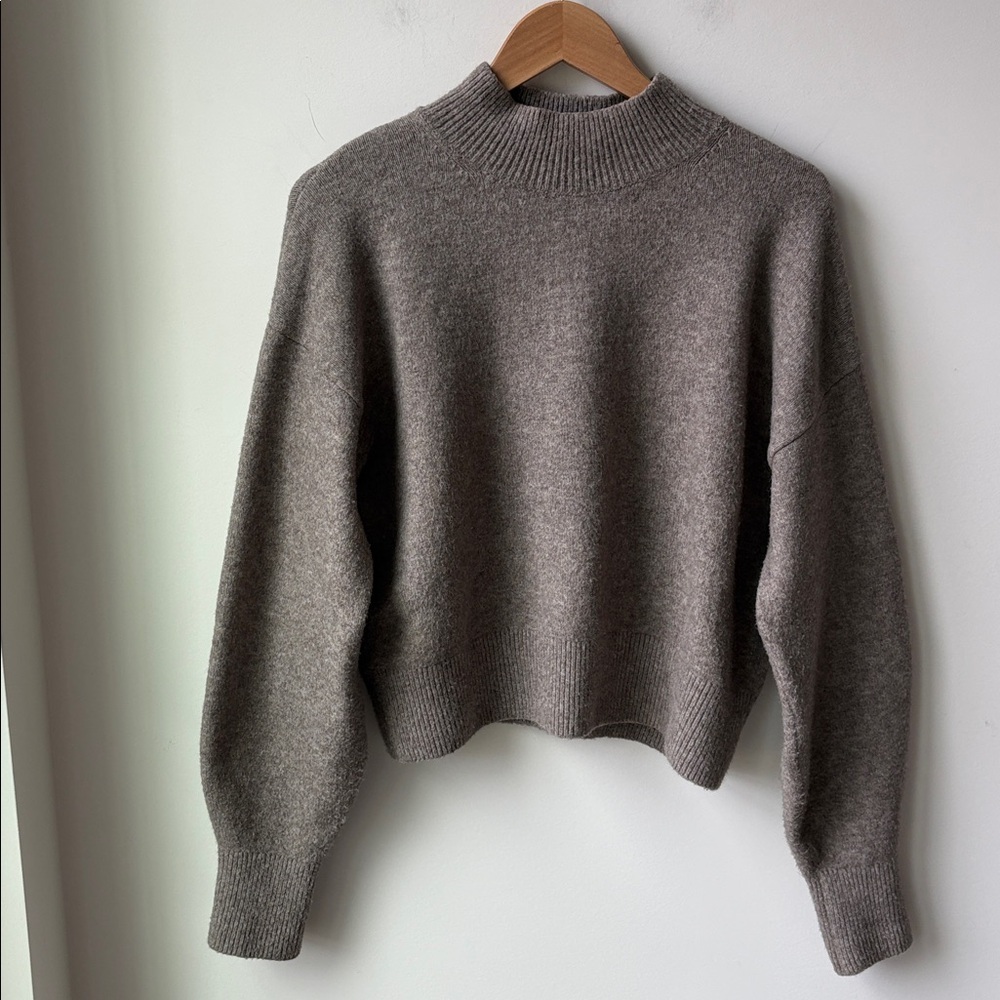 & Other Stories Mock Neck Wool Blend Sweater in Tan Après Ski Layering Size S